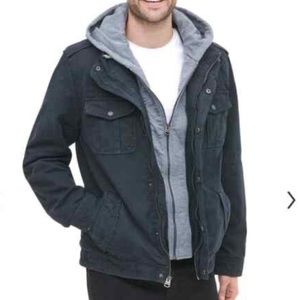 Levi’s Washed Cotton Sherpa-Lined Hooded Trucker Jacket
